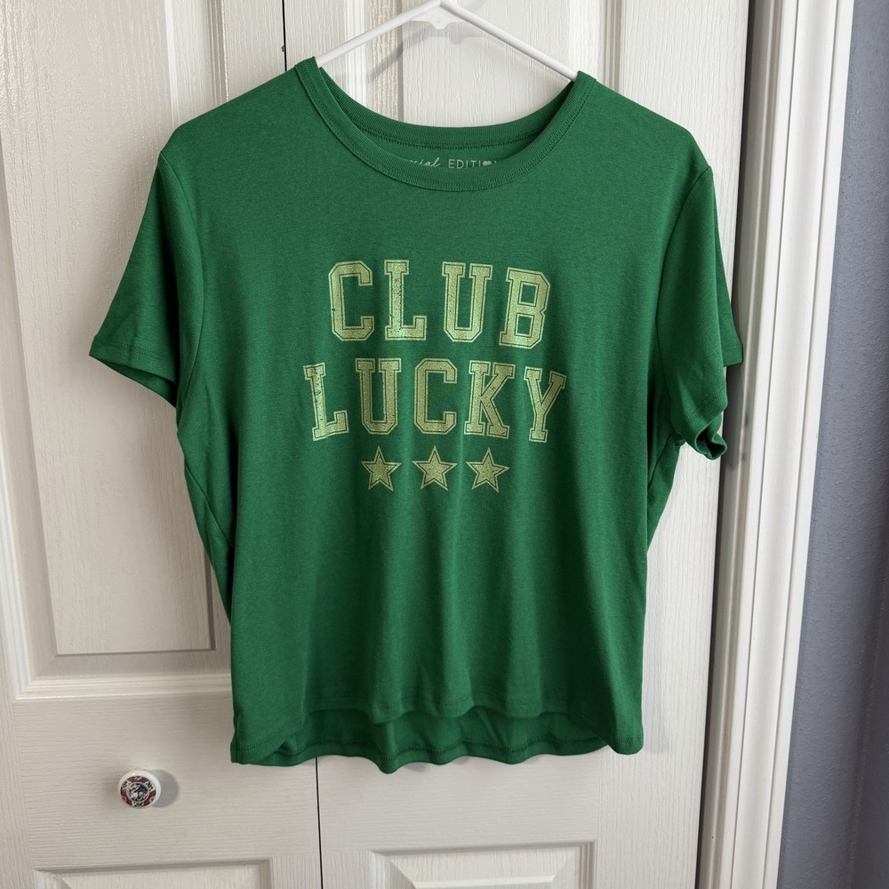 Social Edition Club Lucky Green Short Sleeve Women's Size XXL St Patrick's Day